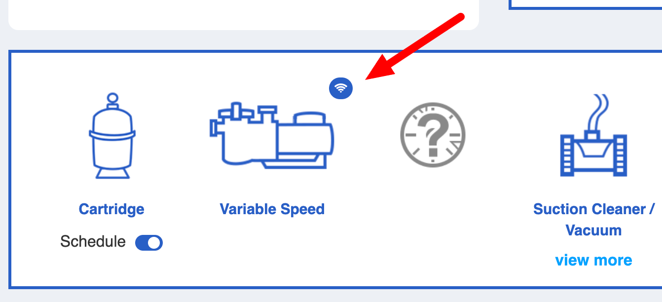 Image showing wifi enabled on Variable Speed Pump Icon