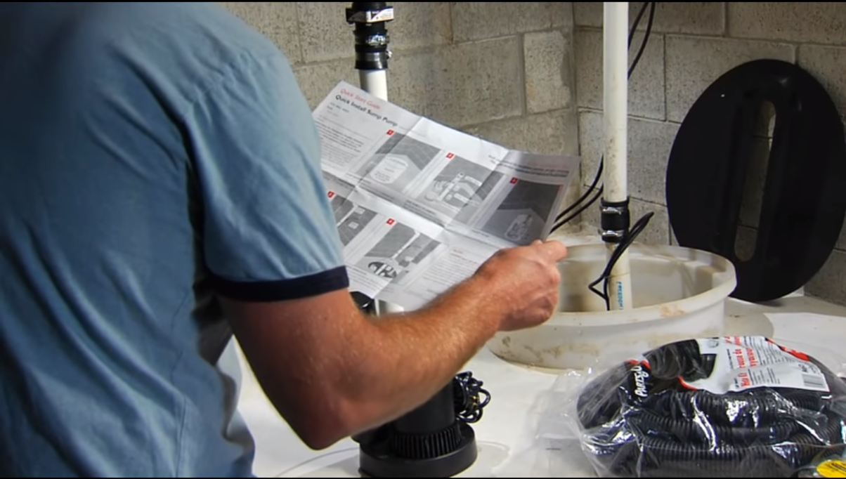 Man installing a pump