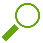 green magnifying glass, transparent background, png, square, 600x600